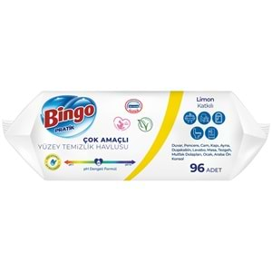 Bingo Clean Yüzey Temizlik Havlusu (Karma 3 Lü Set) (Beyaz Sabun/Limon Kokulu/Lavanta Kokulu)