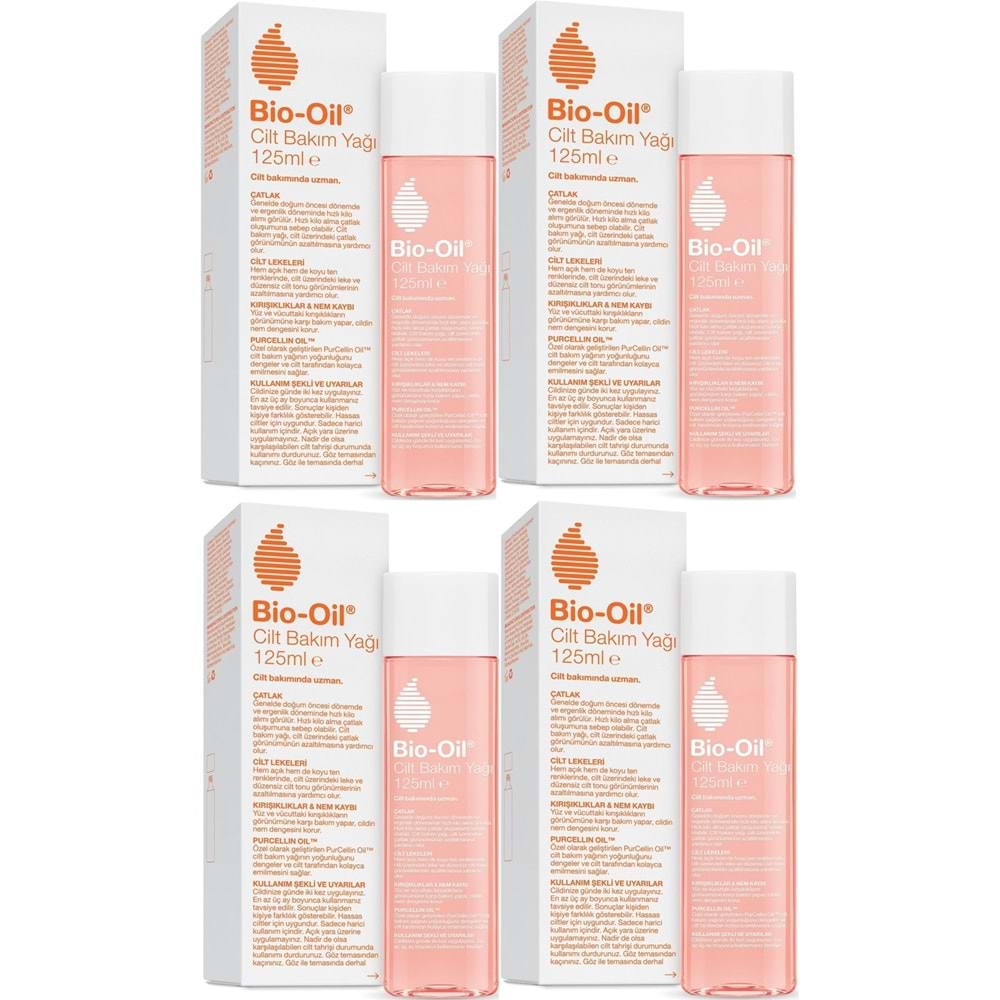 Bio-Oil Çatlak Oluşumunu Önleyici Cilt Bakım Yağı 125ML (Yeni Formül) (4 Lü Set)