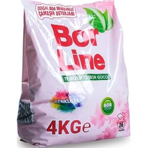 BorLine Matik Toz Çamaşır Deterjanı 8KG (Renkliler İçin) 52 Yıkama (2PK*4KG)