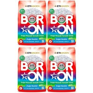 Boron Matik Toz Çamaşır Deterjanı 16KG Doğal Mineralli (4Pk*4Kg) (Renkliler İçin)