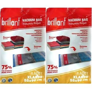 Brillant Vakumlu Poşet/Hurç 55*90CM XLarge (İç Adet 1) (2 Li Set)