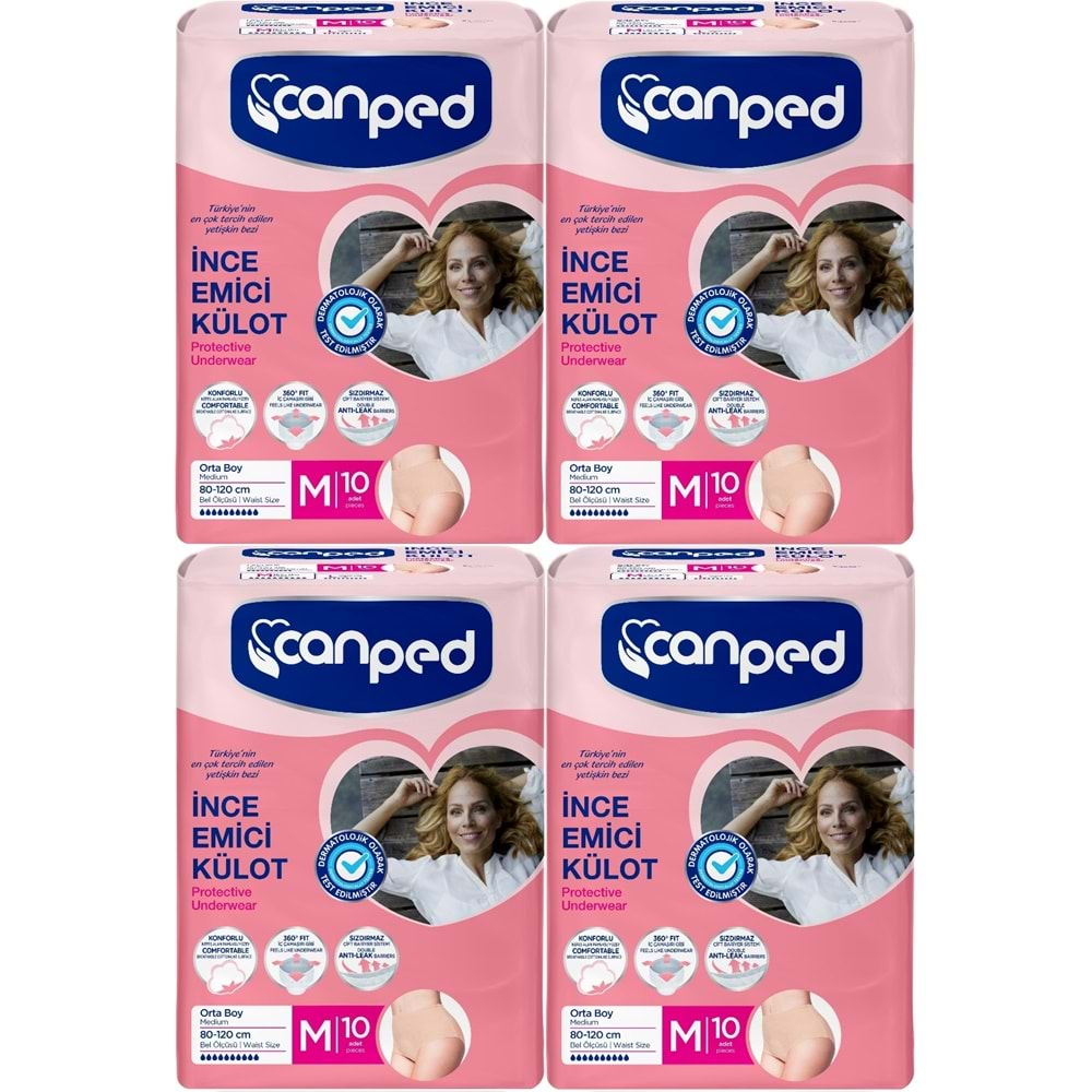 Canped Külotlu Mesane Pedi - İnce Emici Külot Orta/Medium 40 Adet (4Pk*10)