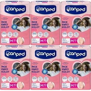 Canped Külotlu Mesane Pedi - İnce Emici Külot Orta/Medium 60 Adet (6Pk*10)