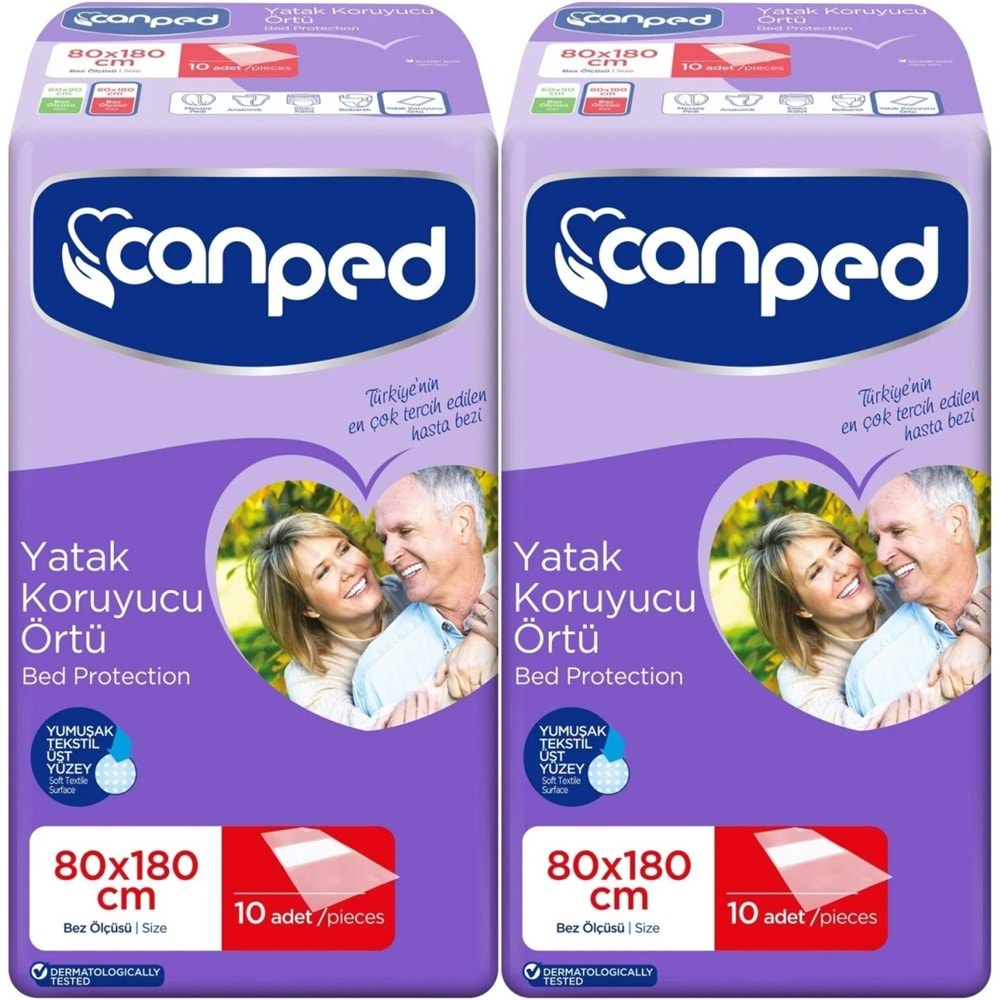 Canped Hasta Yatak Koruyucu Örtü Extra 80*180CM (XL) 20 Adet (2PK*10)