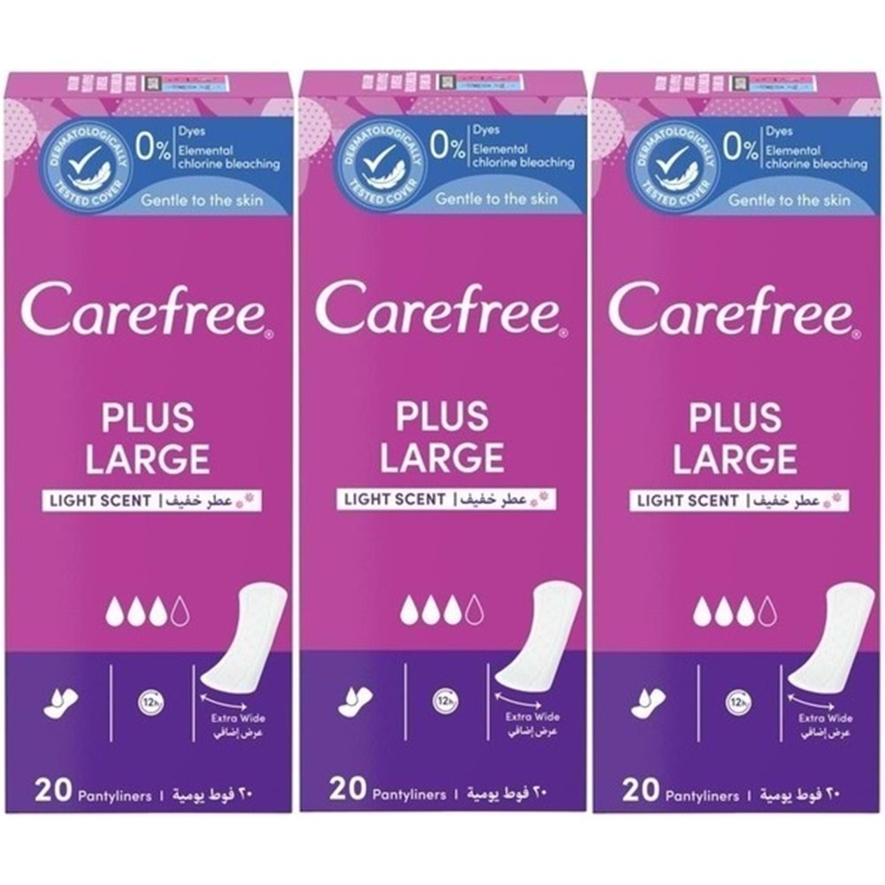 O.B Carefree Günlük Ped Hafif Parfümlü Plus Large 60 Adet (3PK*20)