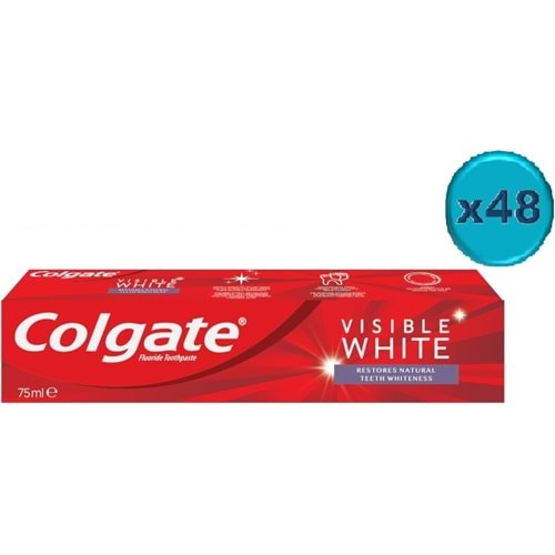 Colgate Diş Macunu 75ML Visible White/Görünür Beyazlık (48 Li Set)