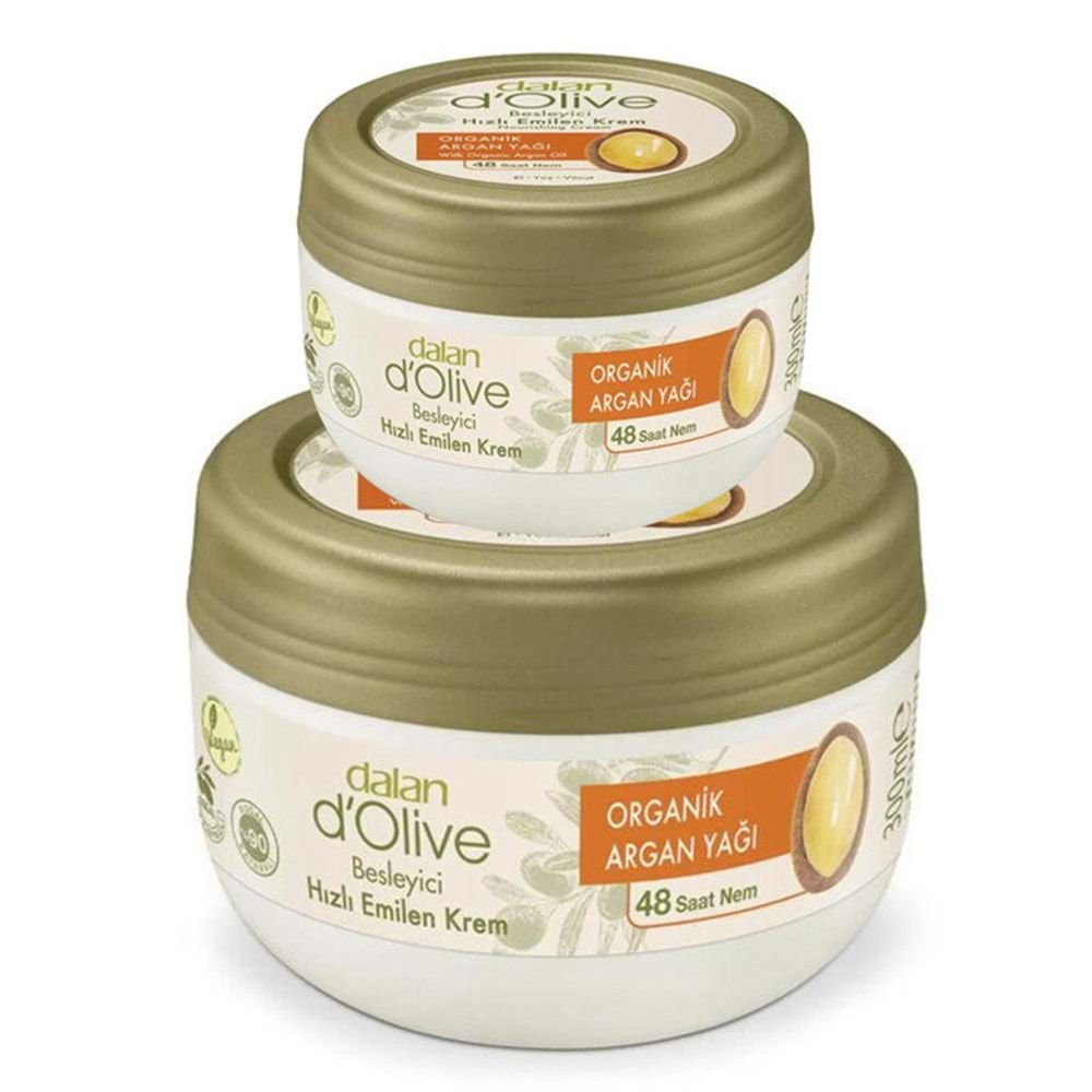 Dalan Dolive Organik Besleyici Bakım Kremi Karma Argan/Üzüm Çekirdeği/Zeytinyağ 300ML+150ML 6 Lı Set