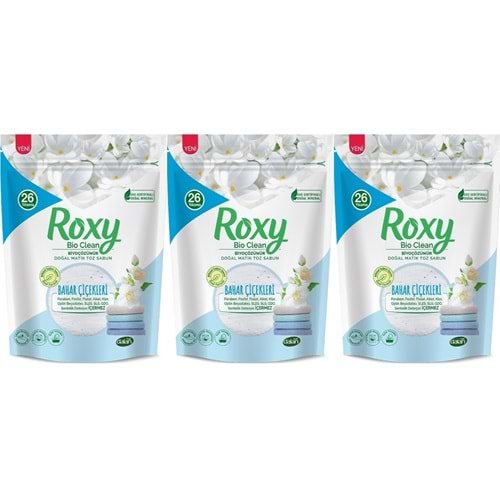 Dalan Roxy Bio Clean Matik Sabun Tozu 800GR Bahar Çiçekleri (3 Lü Set) (78 Yıkama)