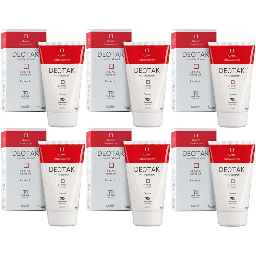 Deotak Krem Deodorant 35ML Classic (Normal Cilt) (6 Lı Set)