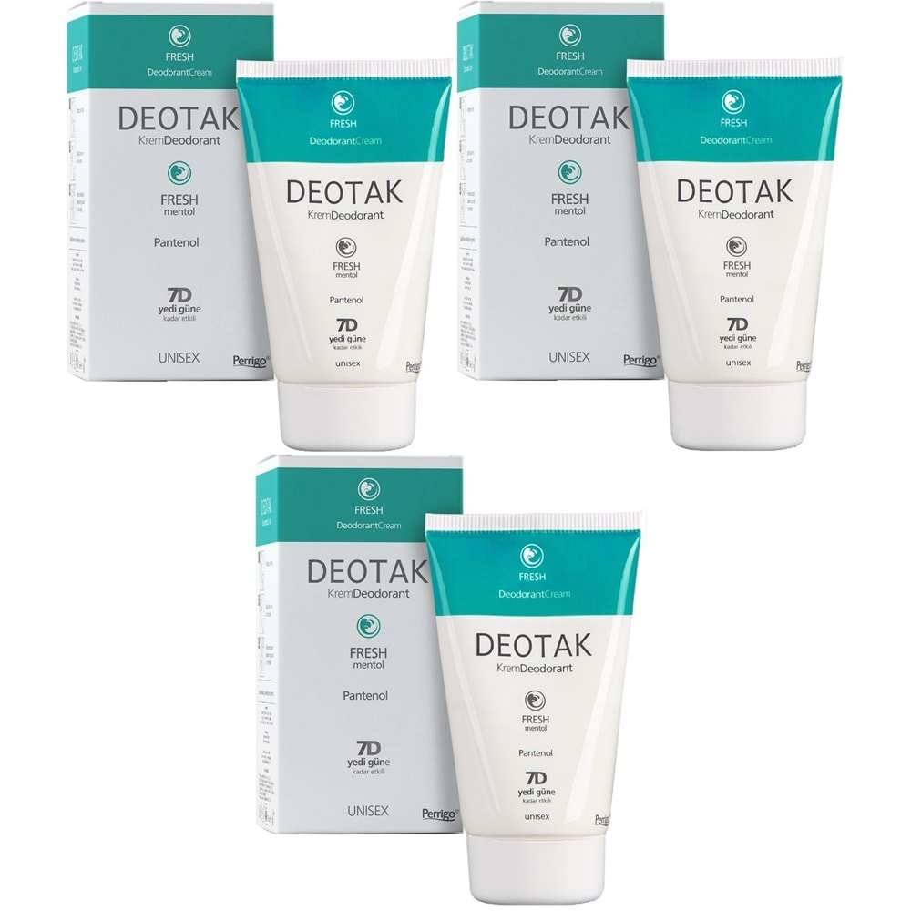 Deotak Krem Deodorant 35ML Fresh (Mentol) (3 Lü Set)