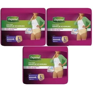 Depend Emici Külot Hasta Bezi Large - Büyük Kadın 30 Adet (3PK*10)