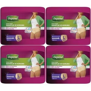 Depend Emici Külot Hasta Bezi Large - Büyük Kadın 40 Adet (4PK*10)