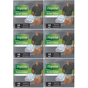 Depend Emici Külot Hasta Bezi Large - Büyük Erkek 60 Adet (6PK*10)