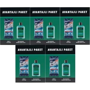 Derby 3 Bıçaklı Traş Bıçağı 10 Lu Pk + Traş Kolonyası 250ML Hediyeli (5 Li Set)