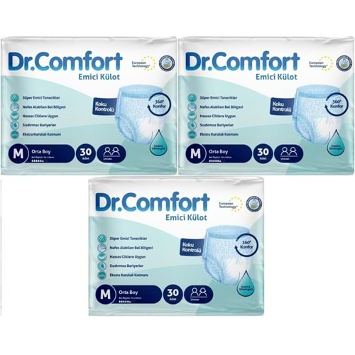 Dr.Comfort Hasta Bezi Yetişkin Emici Külot M-Orta 90 Adet (3Pk*30)