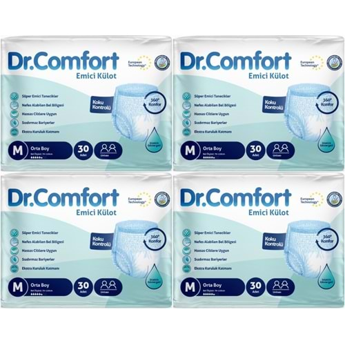 Dr.Comfort Hasta Bezi Yetişkin Emici Külot M-Orta 120 Adet (4Pk*30)