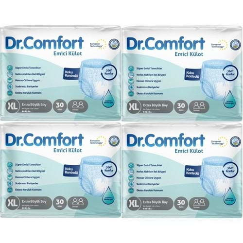 Dr.Comfort Hasta Bezi Yetişkin Emici Külot Ekstra Büyük (XL) 120 Adet (4Pk*30)