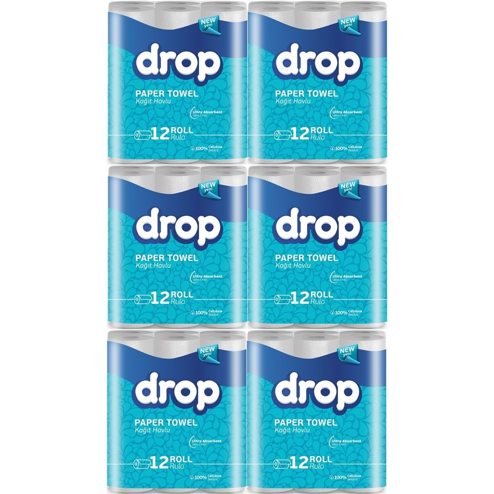 Drop Kağıt Havlu Çift Katlı 72 Li Paket (6PK*12)