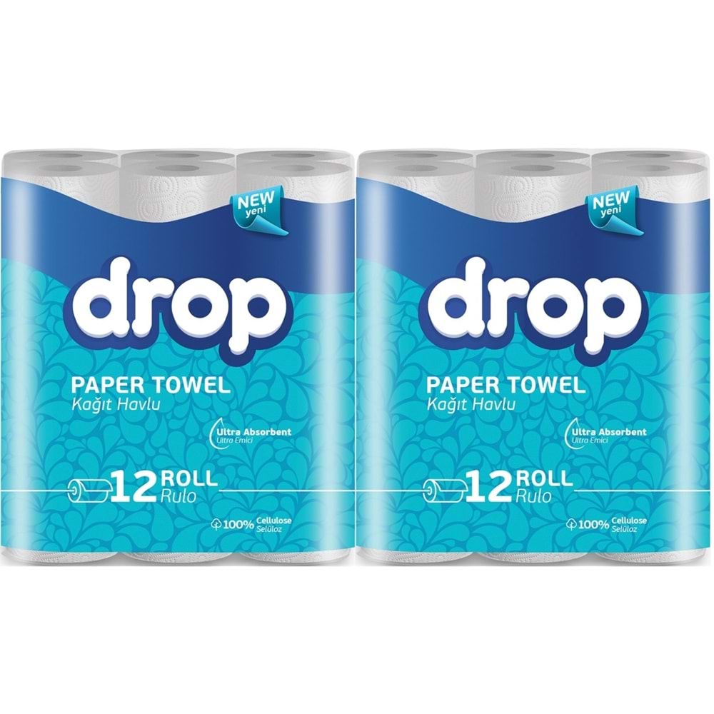 Drop Kağıt Havlu Çift Katlı 24 Lü Paket (2PK*12)