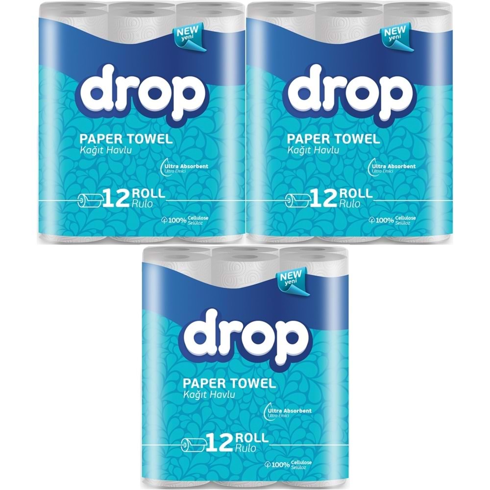 Drop Kağıt Havlu Çift Katlı 36 Lı Paket (3PK*12)