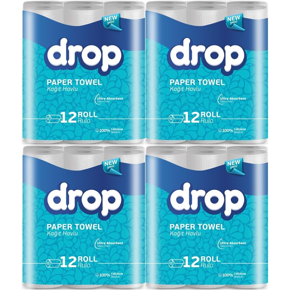 Drop Kağıt Havlu Çift Katlı 48 Li Paket (4PK*12)