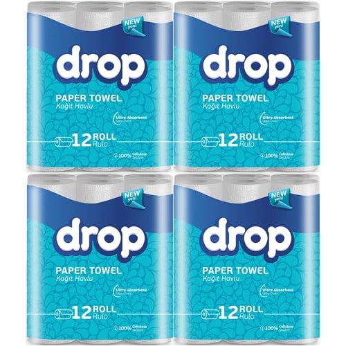 Drop Kağıt Havlu Çift Katlı 48 Li Paket (4PK*12)