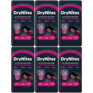 Drynites Emici Gece Külodu/Külot Bez Kız 8-15 Yaş (27-57KG) Large 54 Adet (6PK*9) (Alt Islatmalara Karşı)