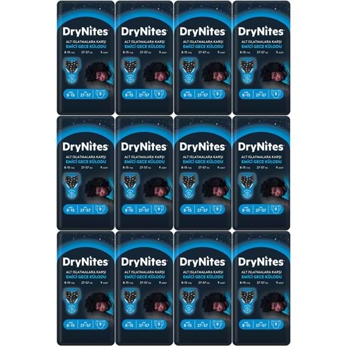 Drynites Emici Gece Külodu/Külot Bez Erkek 8-15 Yaş (27-57KG) Large 108 Adet (12PK*9) (Alt Islatmalara Karşı)