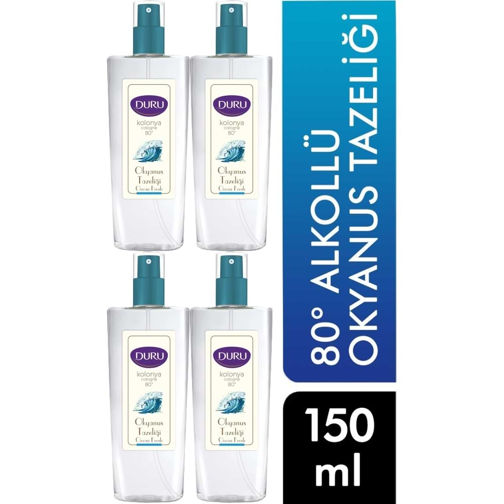 Duru Kolonya Sprey 150ML Okyanus Tazeliği (4 Lü Set)