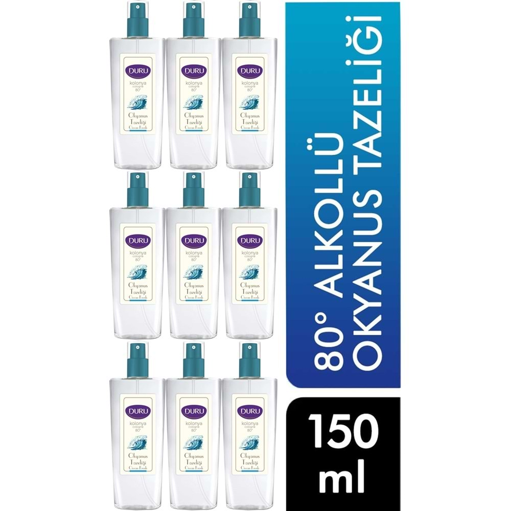 Duru Kolonya Sprey 150ML Okyanus Tazeliği (9 Lu Set)