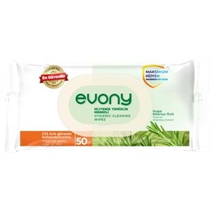 Evony Hijyenik Temizlik Islak Havlu Mendil 50 Yaprak Plastik Kapaklı (3 Lü Set) 150 Yaprak