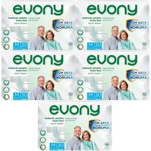 Evony Hasta Bezi Yetişkin Bel Bantlı Tekstil Yüzey M-Orta 150 Adet (5PK*30)