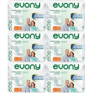 Evony Hasta Bezi Yetişkin Bel Bantlı Tekstil Yüzey L-Büyük 180 Adet (6PK*30)