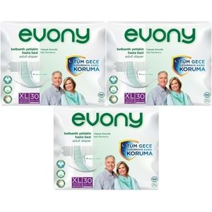 Evony Hasta Bezi Yetişkin Bel Bantlı Tekstil Yüzey Ekstra Büyük (XL) 90 Adet (3PK*30)