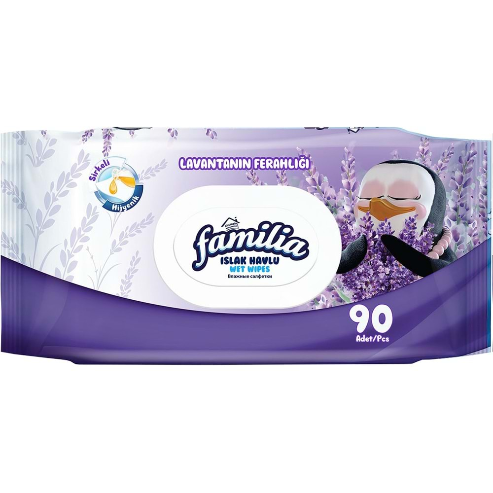 Familia Islak Havlu Mendil 90 Yaprak Karma 6 Lı Set (Lavanta-Mineral-Yeşilin Tazeliği) 540 Yaprak