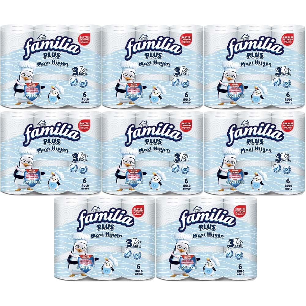 Familia Kağıt Havlu (3 Katlı) Plus Maxi Hijyen 48 Li Paket (8PK*6)