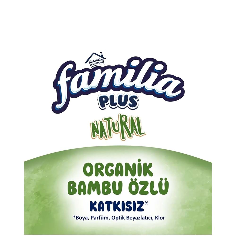 Familia Plus Tuvalet Kağıdı 3 Katlı 120 Li Paket Natural Organik Bambu Özlü (3PK*40)