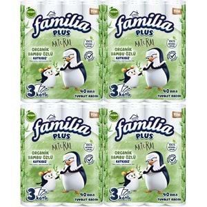 Familia Plus Tuvalet Kağıdı 3 Katlı 160 Lı Paket Natural Organik Bambu Özlü (4PK*40)