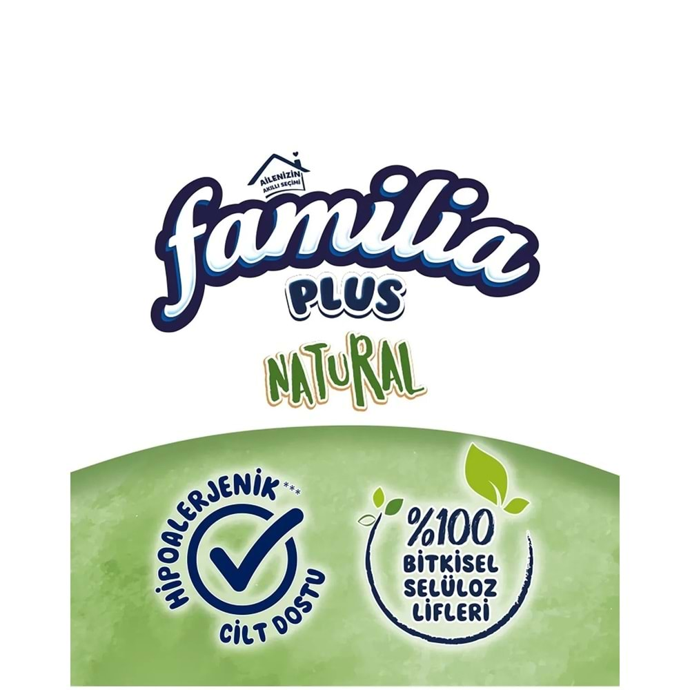 Familia Plus Tuvalet Kağıdı 3 Katlı 160 Lı Paket Natural Organik Bambu Özlü (4PK*40)