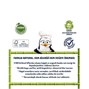 Familia Plus Tuvalet Kağıdı 3 Katlı 160 Lı Paket Natural Organik Bambu Özlü (4PK*40)