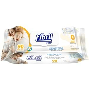 Fibril Islak Havlu Mendil 90 Yaprak Baby Sensitive Plastik Kapaklı (2 Li Set) 180 Yaprak