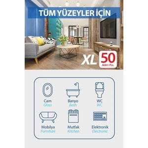 Fibril Yüzey Temizlik Havlusu 50 Yaprak XL Karma 10 Lu Set Beyaz Sirke-Sabun-Temizlik Kokulu 500 Yp