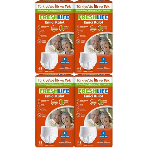 FreshLife Emici Külot Hasta Bezi Large - Büyük - L 120 Adet (4PK*30)