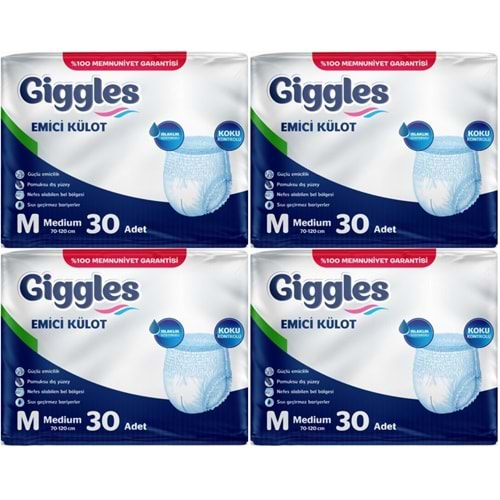 Giggles Hasta Bezi Yetişkin Emici Külot M-Orta 120 Adet (4Pk*30)