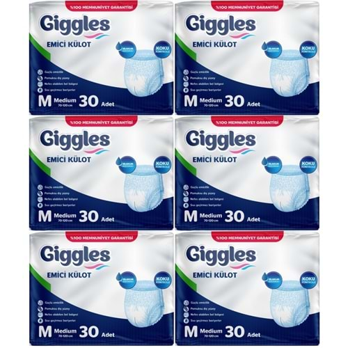 Giggles Hasta Bezi Yetişkin Emici Külot M-Orta 180 Adet (6Pk*30)