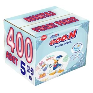 Goon Mutlu Bebek Bebek Bezi Beden:5 (12-20Kg) Junior 400 Adet Avantaj Fırsat Pk