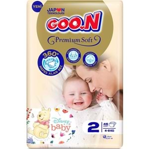 Goon Premium Soft Bebek Bezi Beden:2 (4-8Kg) Mini 184 Adet Jumbo Aylık Pk