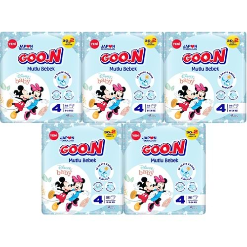 Goon Mutlu Bebek Bebek Bezi Beden:4 (9-14Kg) Maxi 160 Adet Jumbo Mega Pk