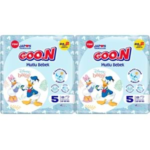 Goon Mutlu Bebek Bebek Bezi Beden:5 (12-20Kg) Junior 52 Adet Jumbo Ekonomik Pk