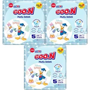 Goon Mutlu Bebek Bebek Bezi Beden:5 (12-20Kg) Junior 78 Adet Jumbo Fırsat Pk